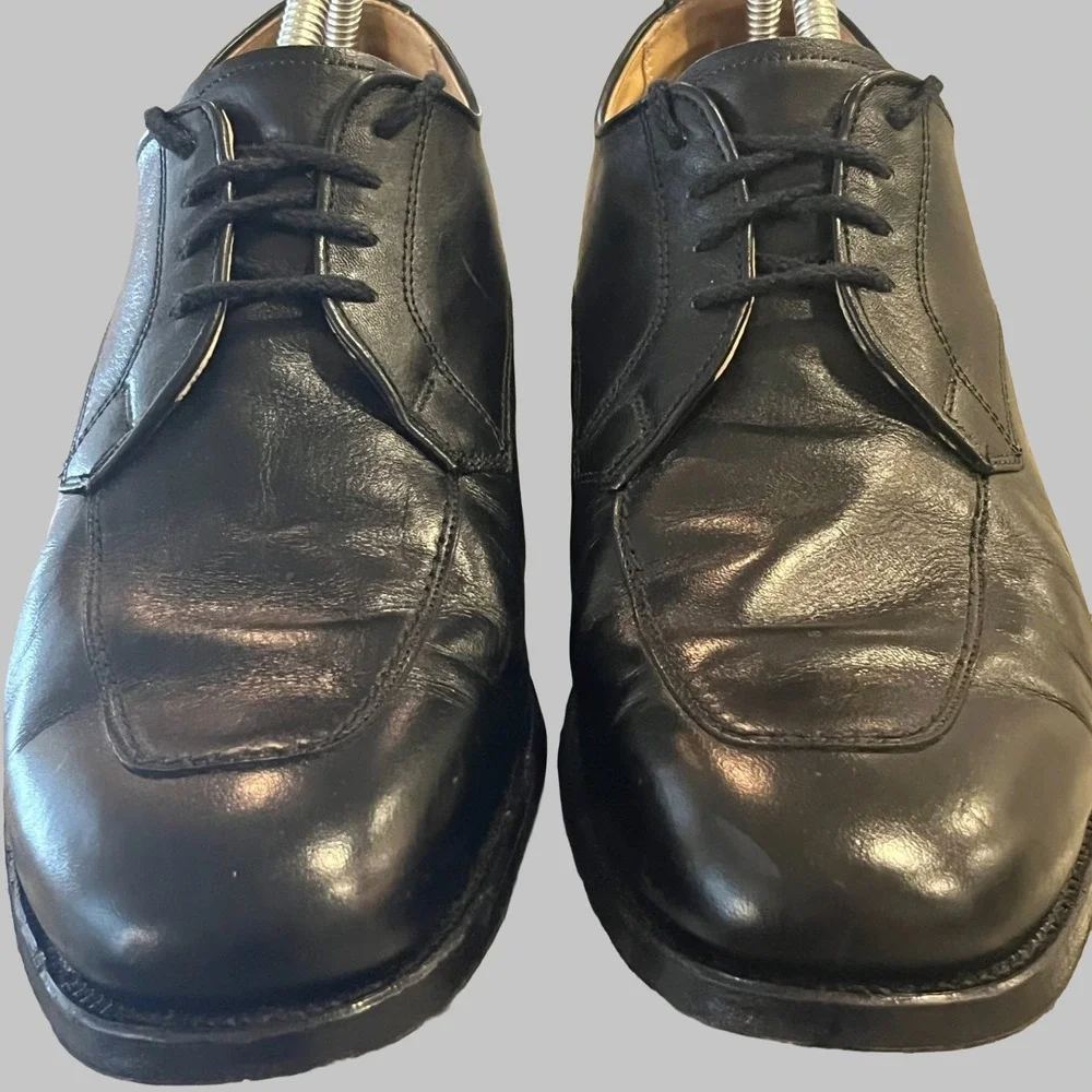Alden 757 Shoes Mens 10.5 Black Apron Toe Bluchers Foot Balance Heel